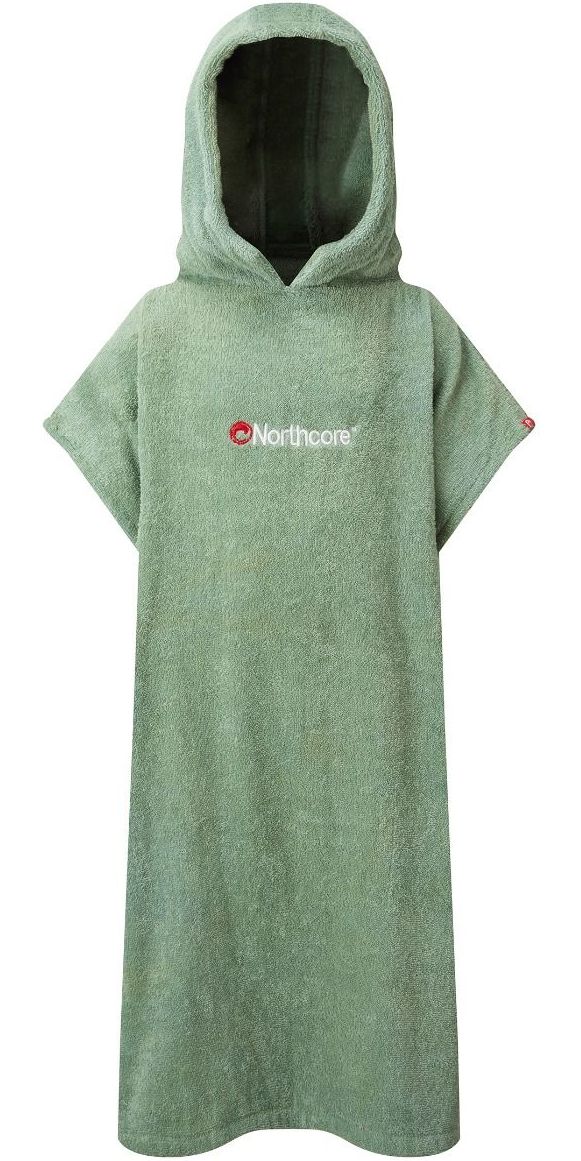 2025 Northcore Kids Beach Basha Hooded Towel Changing Robe / Poncho NOCO24D - Green
